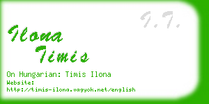 ilona timis business card